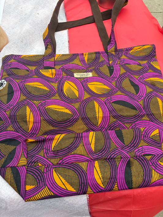 Purple Print Tote Bag